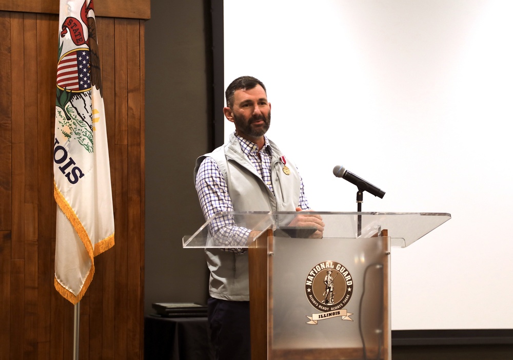Illinois Army National Guard Sgt. 1st Class Tyler Patterson Retires After 26 Years of Service