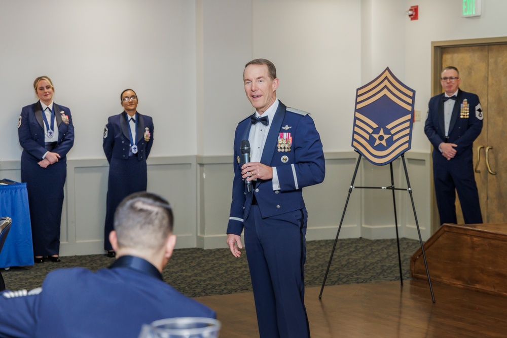 Two Senior Master Sergeants were inducted to the highest enlisted rank of the U.S. Air Force: Chief Master Sergeant