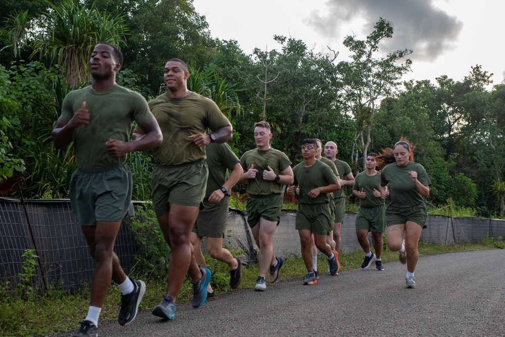 Camp Blaz Marines and Sailors conduct unit PT