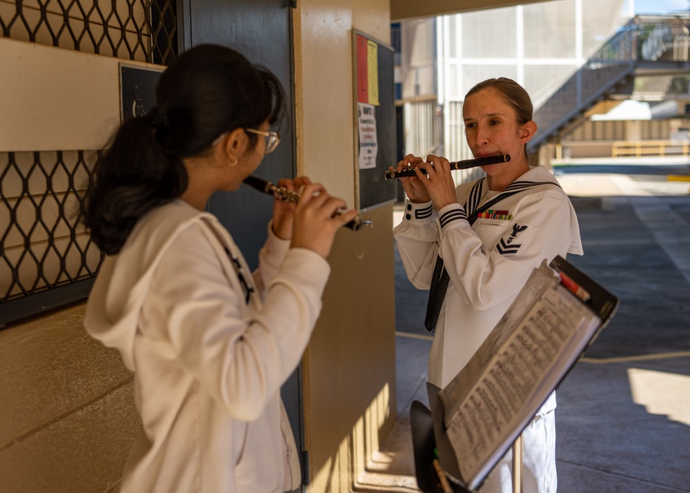 U.S. Pacific Fleet Band holds event at Moanalua Middle School