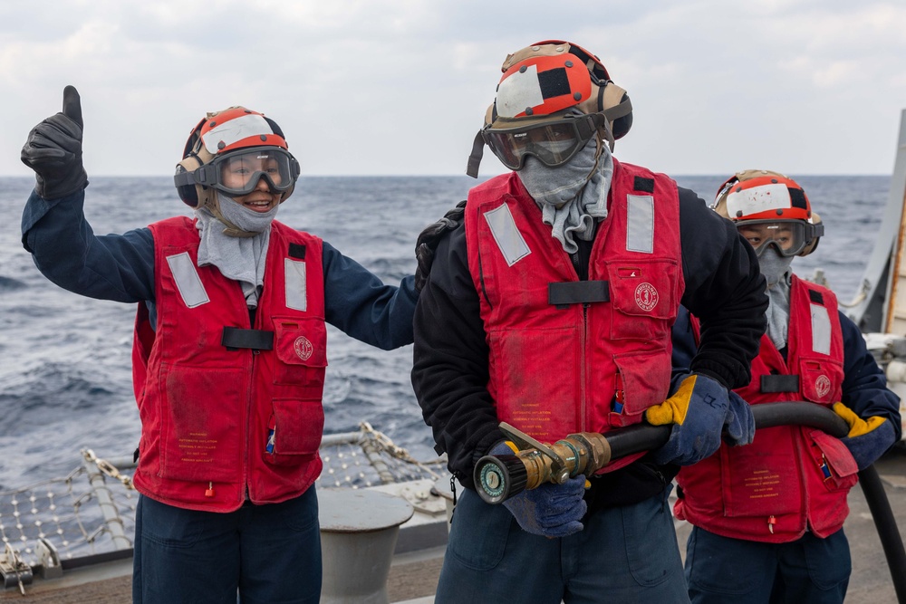 USS Preble (DDG 88) Flight Deck Fire Drill