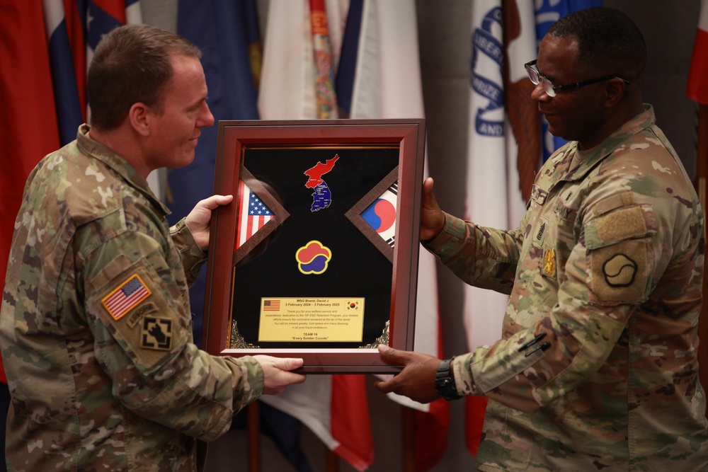 19th ESC Honors MSG David J. Brand at PCS Ceremony