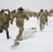 1-5 Infantry Soldiers and JGSDF Members Participate in a Snowshoe Race at Hokudai-En Training Area