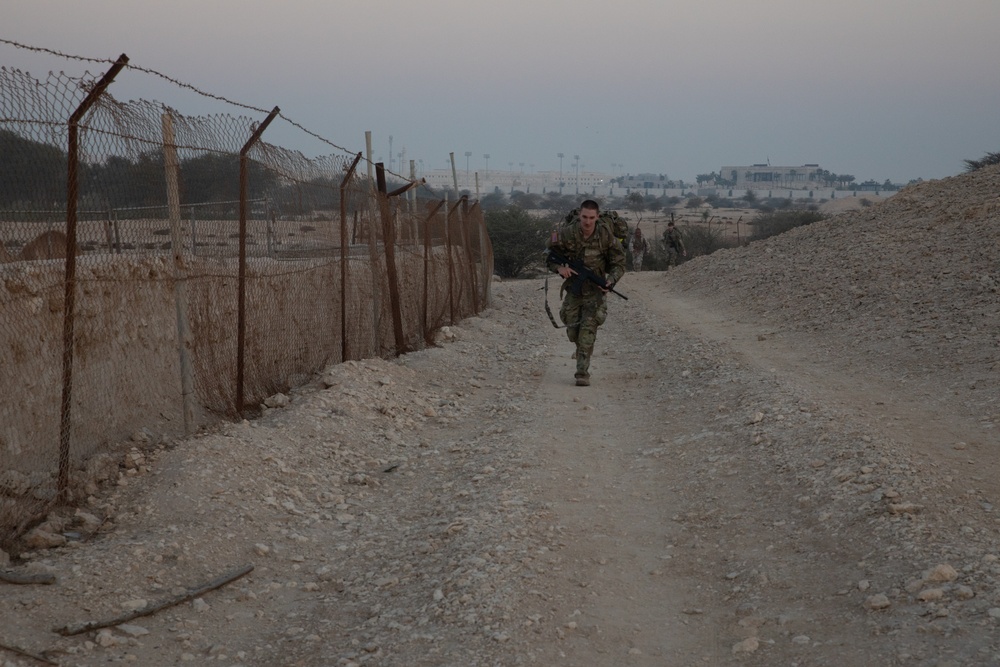 Best Warrior competitors complete a 15km ruck march