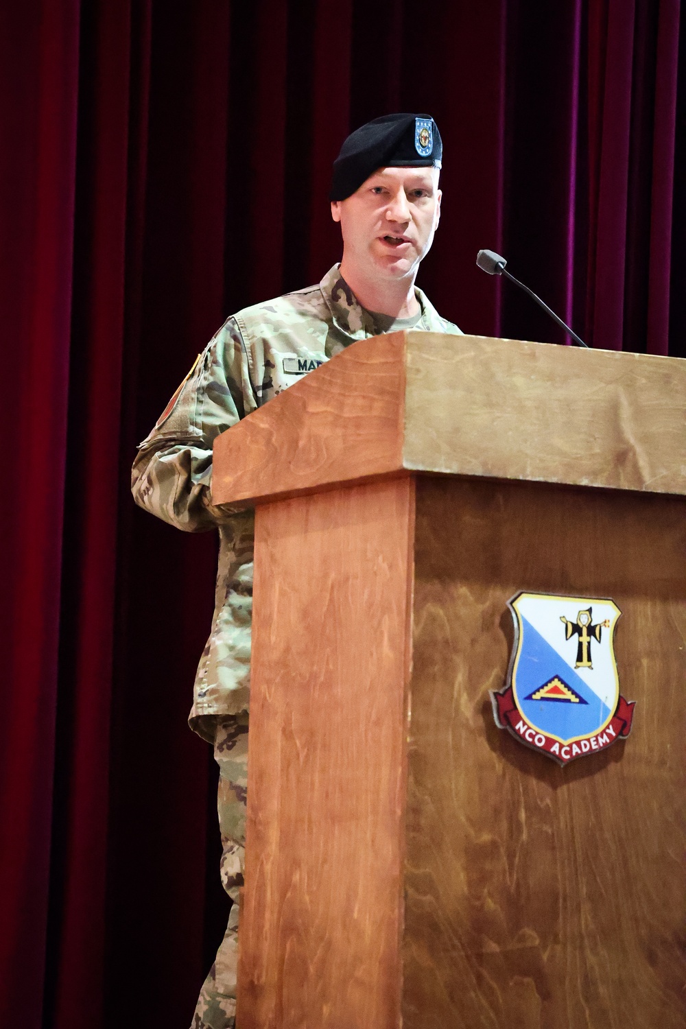 405th AFSB CSM meets with Basic Leader Course students, provides graduation remarks