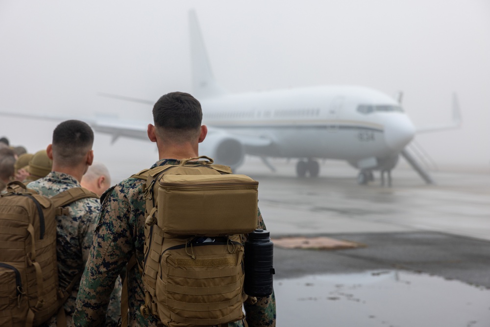 U.S. Marines with 2nd Marine Division depart for Naval Station Guantanamo Bay