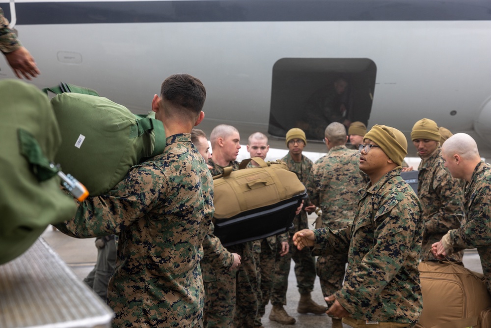 U.S. Marines with 2nd Marine Division depart for Naval Station Guantanamo Bay