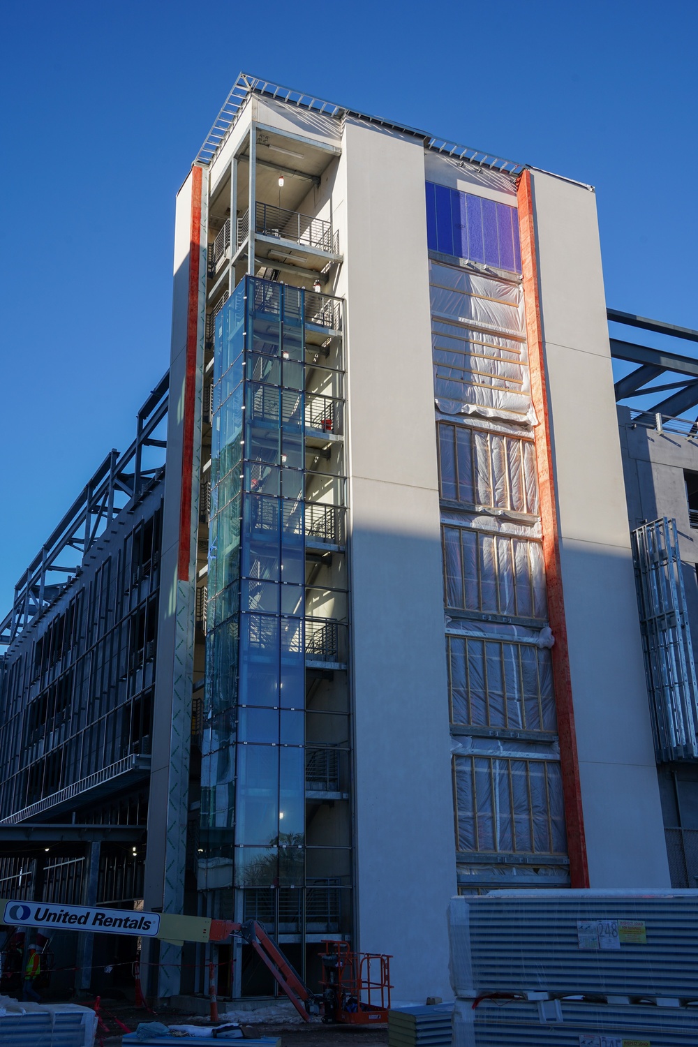 Construction work continues on the site of the Louisville VA Medical Center Jan. 29, 2025