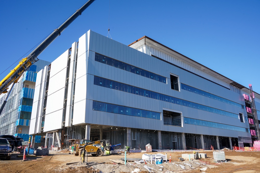 Construction work continues on the site of the Louisville VA Medical Center Jan. 29, 2025