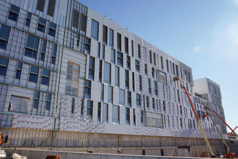 Construction work continues on the site of the Louisville VA Medical Center Jan. 29, 2025