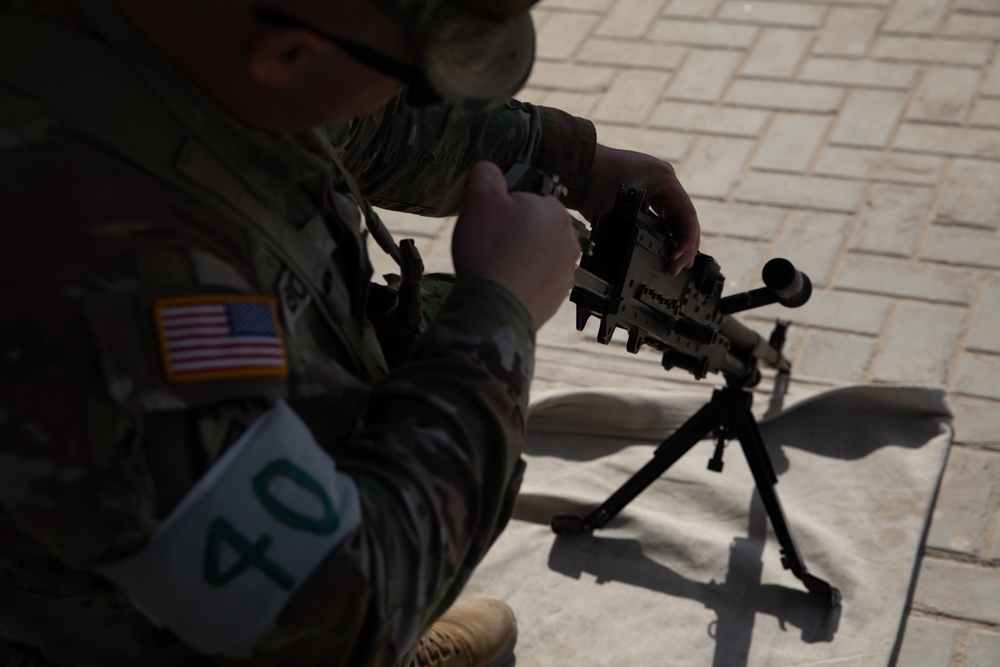 Best Warrior competitors are tested during the stress shoot and weapons assembly and disassembly event