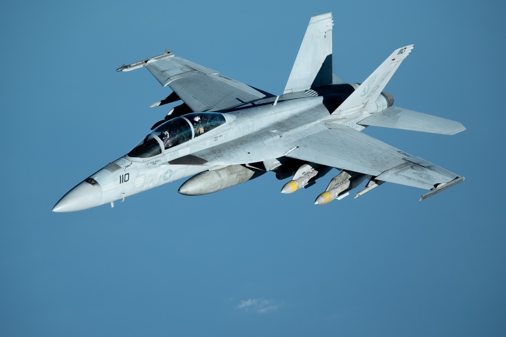 U.S. Navy F/A-18 Super Hornets conduct operations in the CENTCOM AOR