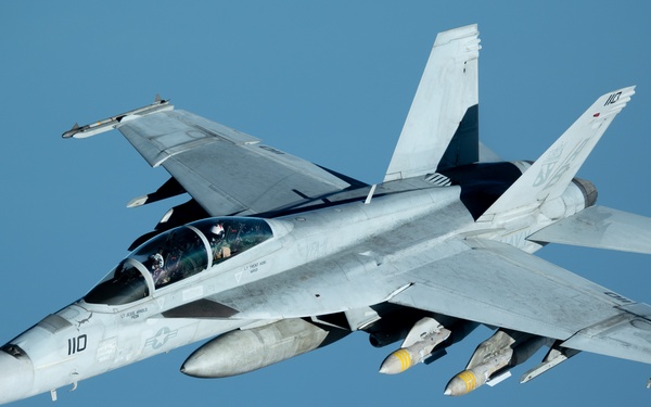 U.S. Navy F/A-18 Super Hornets conduct operations in the CENTCOM AOR