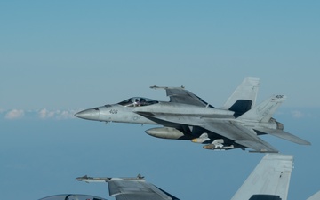 U.S. Navy F/A-18 Super Hornets conduct operations in the CENTCOM AOR