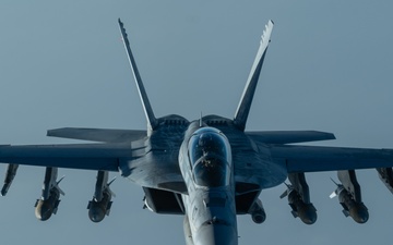 U.S. Navy F/A-18 Super Hornets conduct operations in the CENTCOM AOR