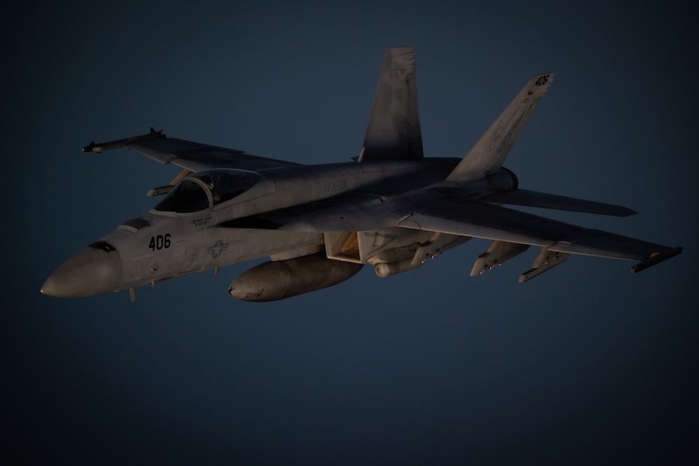 U.S. Navy F/A-18 Super Hornets conduct operations in the CENTCOM AOR