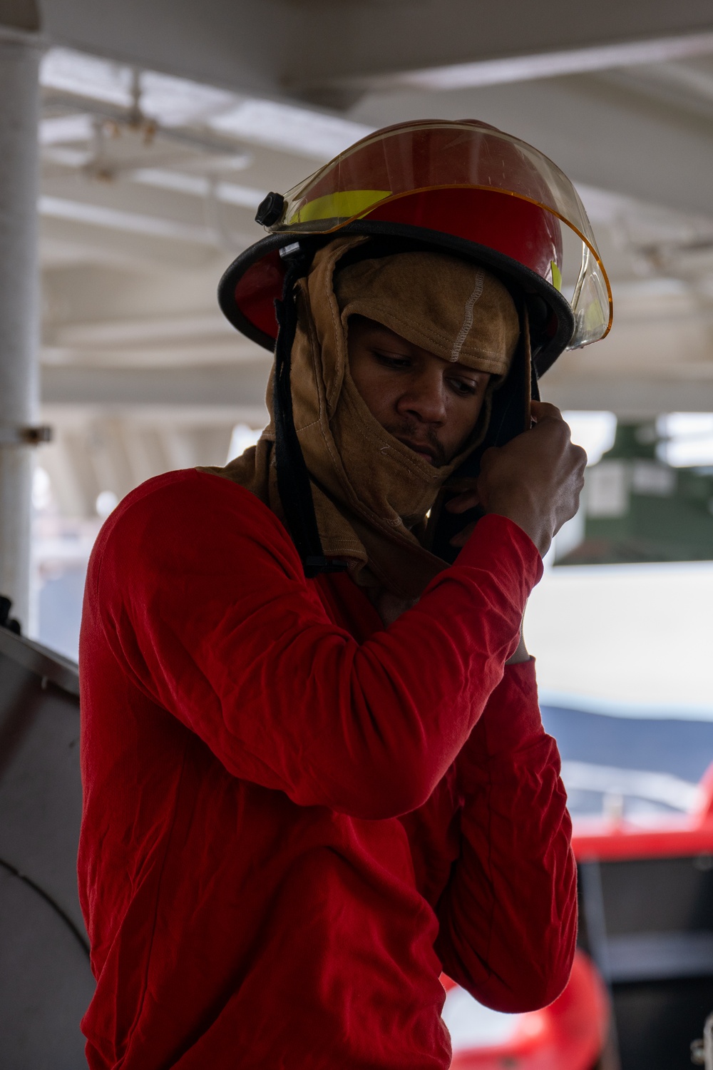 USCGC Polar Star (WAGB 10) crewmembers conduct damage control training in McMurdo Sound during Operation Deep Freeze