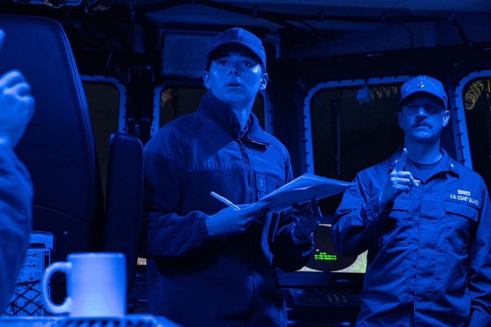 Coast Guard crew conducts navigational brief in Ketchikan Alaska