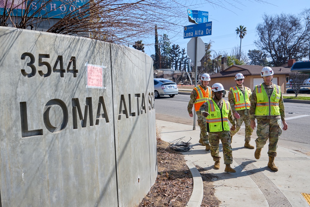 U.S. Army Corps of Engineers Leaders Assess Debris Removal Efforts Near Loma Alta School