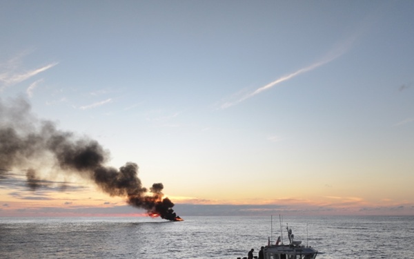 Coast Guard Cutter Stone intercepts a drug trafficking vessel in the Eastern Pacific Ocean