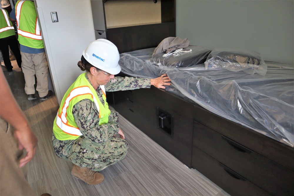 Cmdr. Jamie Rivas Reviews the Functionality of Furnishings in a Marine Dorm Room