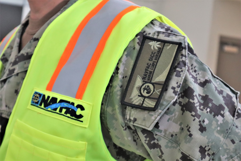 A Unit Designator Patch Can be Seen on an Officer with the Office in Charge of Construction Marine Corps Marianas