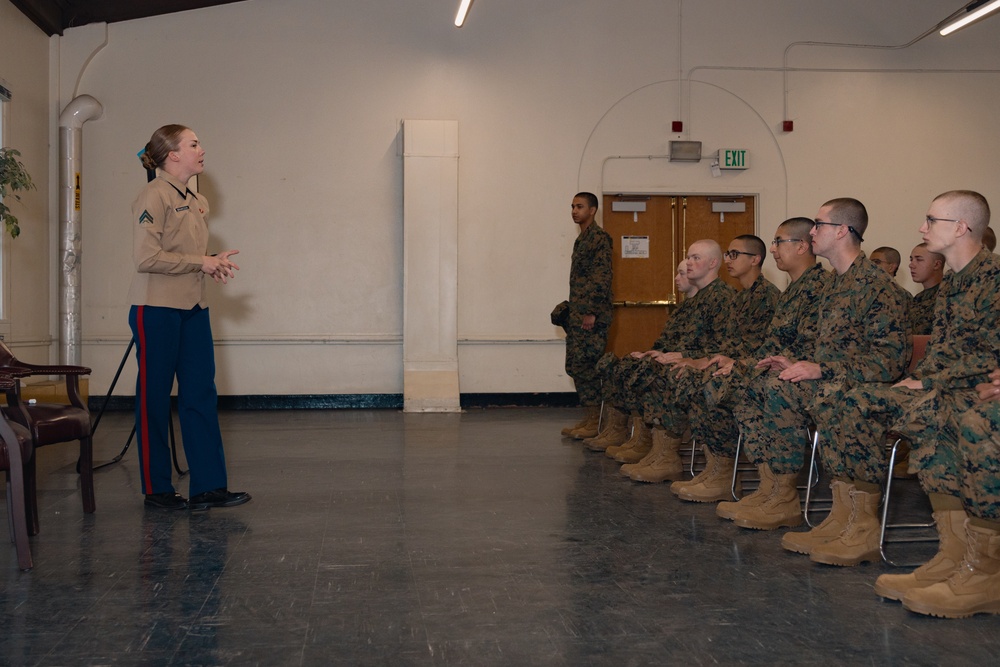 Hotel Company Recruits meet LCpl Bruno