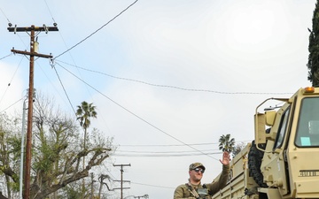 Cal Guard Soldiers manage traffic control points for LA County Wildfires in Altadena