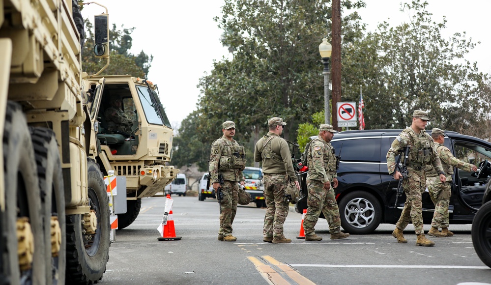 Cal Guard Soldiers managing Eaton Fire traffic control prepare for redeployment to home station