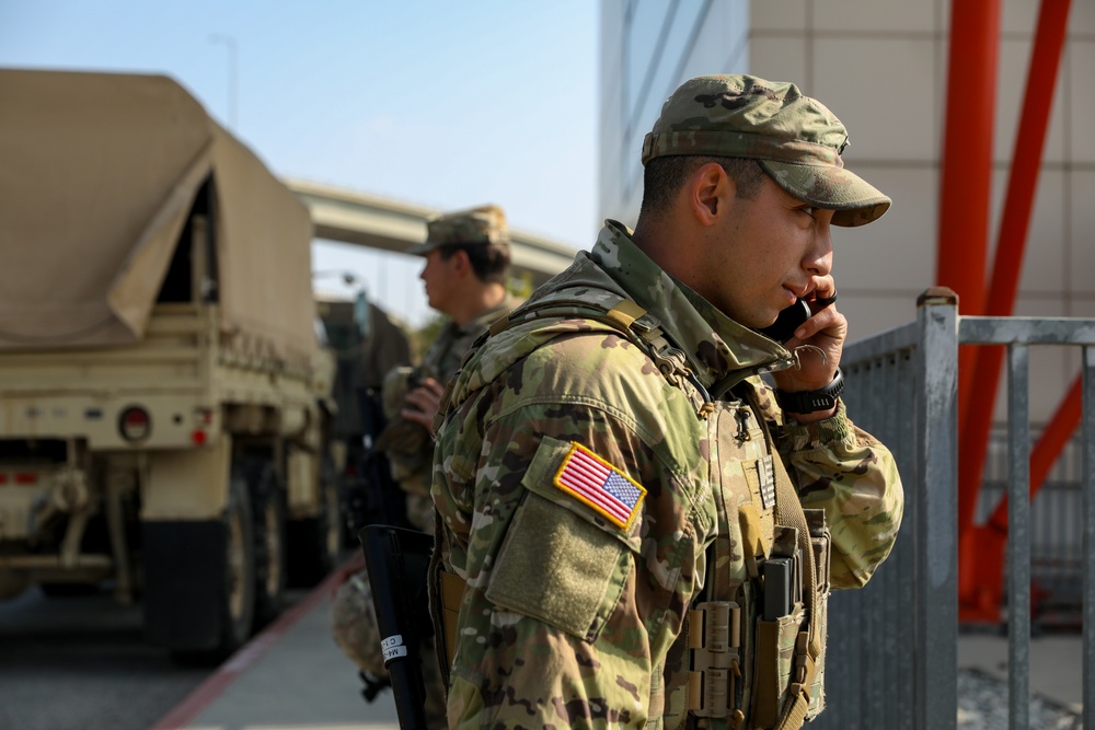 Soldiers guard Eaton Fire Traffic Control Point, sent back to area of operations for possible homecoming