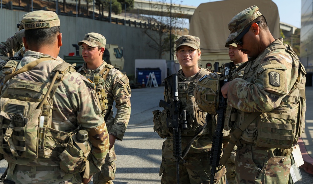 Cal Guard Soldiers managing Eaton Fire traffic control prepare for redeployment to home station