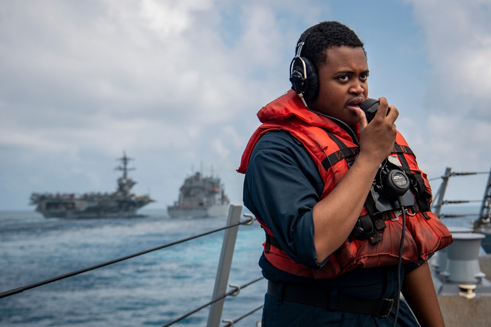 USS Sterett conducts routine operations as part of the Carl Vinson Carrier Strike Group