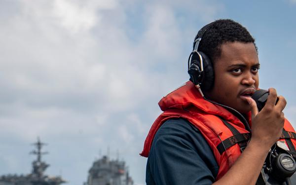 USS Sterett conducts routine operations as part of the Carl Vinson Carrier Strike Group