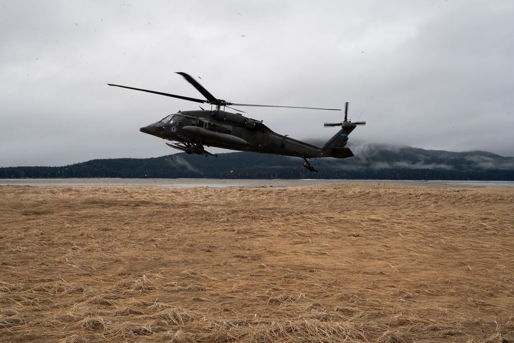 AKARNG Black Hawk aviators conduct flight operations out of Juneau