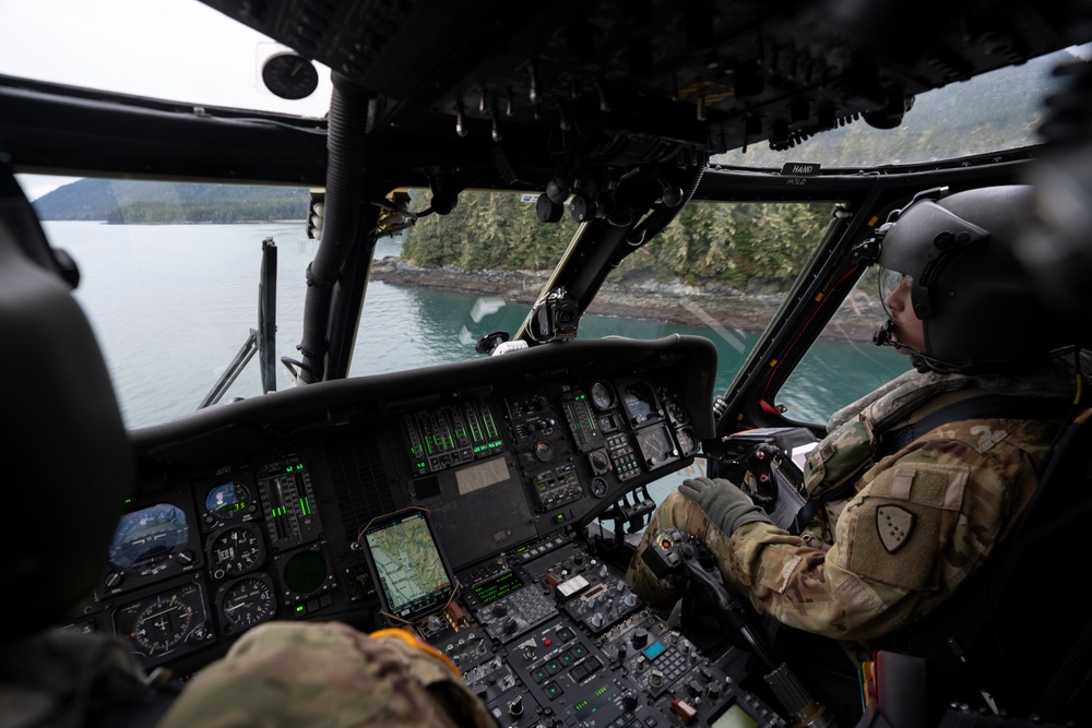 AKARNG Black Hawk aviators conduct flight operations out of Juneau