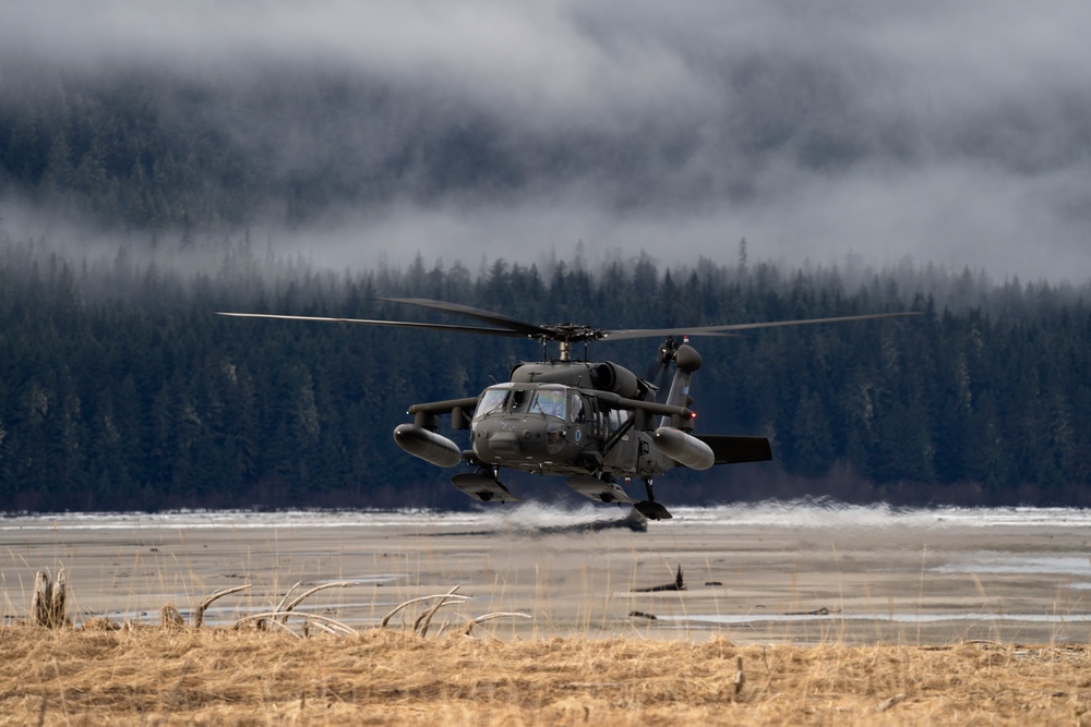 AKARNG Black Hawk aviators conduct flight operations out of Juneau