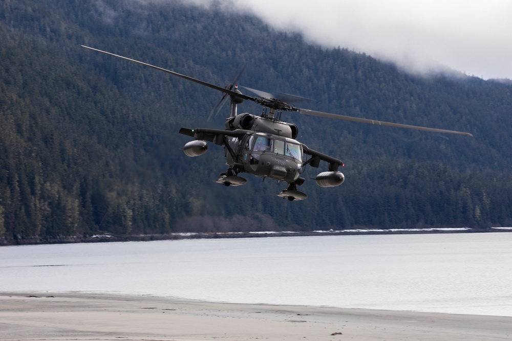 AKARNG Black Hawk aviators conduct flight operations out of Juneau