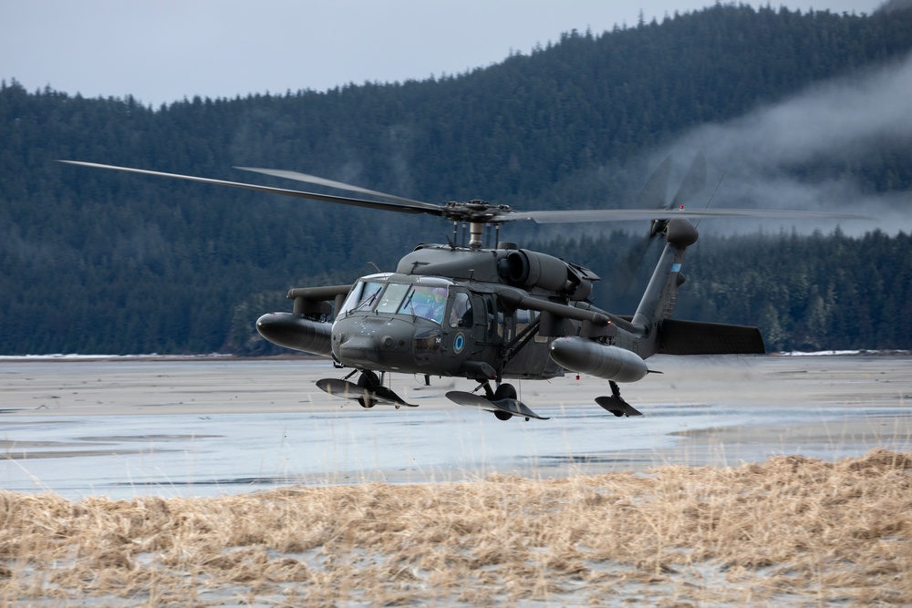 AKARNG Black Hawk aviators conduct flight operations out of Juneau