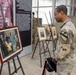 A Soldier observes oil Paintings at the Romanian National History Museum