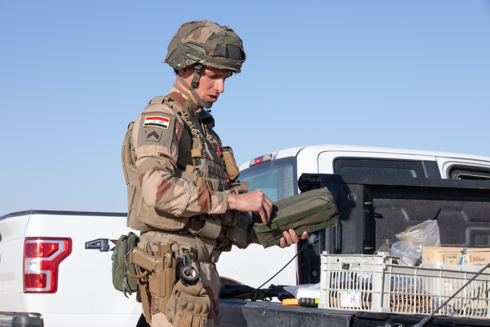 Coalition and K-9 Team Conduct Joint Explosive Detection Training