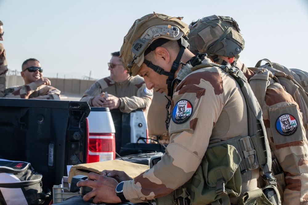 Coalition and K-9 Team Conduct Joint Explosive Detection Training