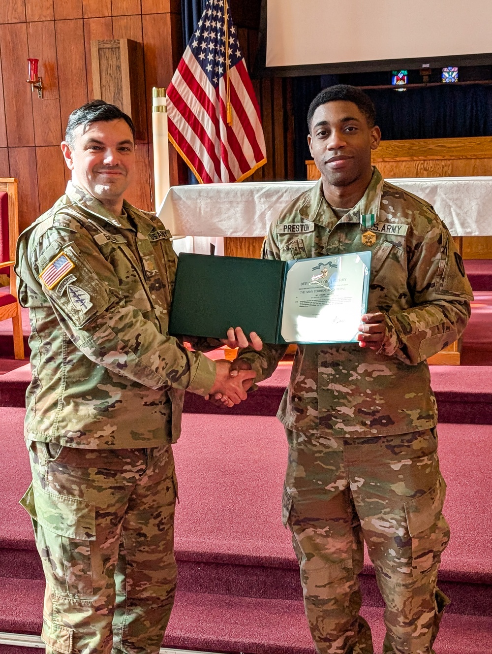 Army Commendation Medal Awarded to Sgt. Edward Preston for Exceptional Service