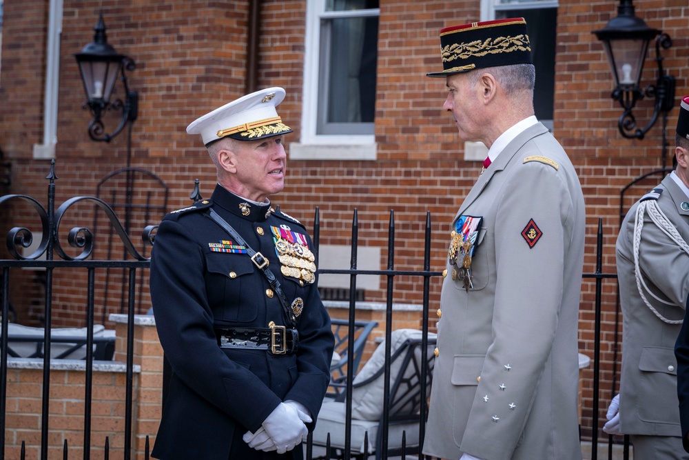 Commandant, Gen. Smith, Hosts a Honors Ceremony in Honor of the French Chief of Staff of the French Army, Gen. Pierre Schill