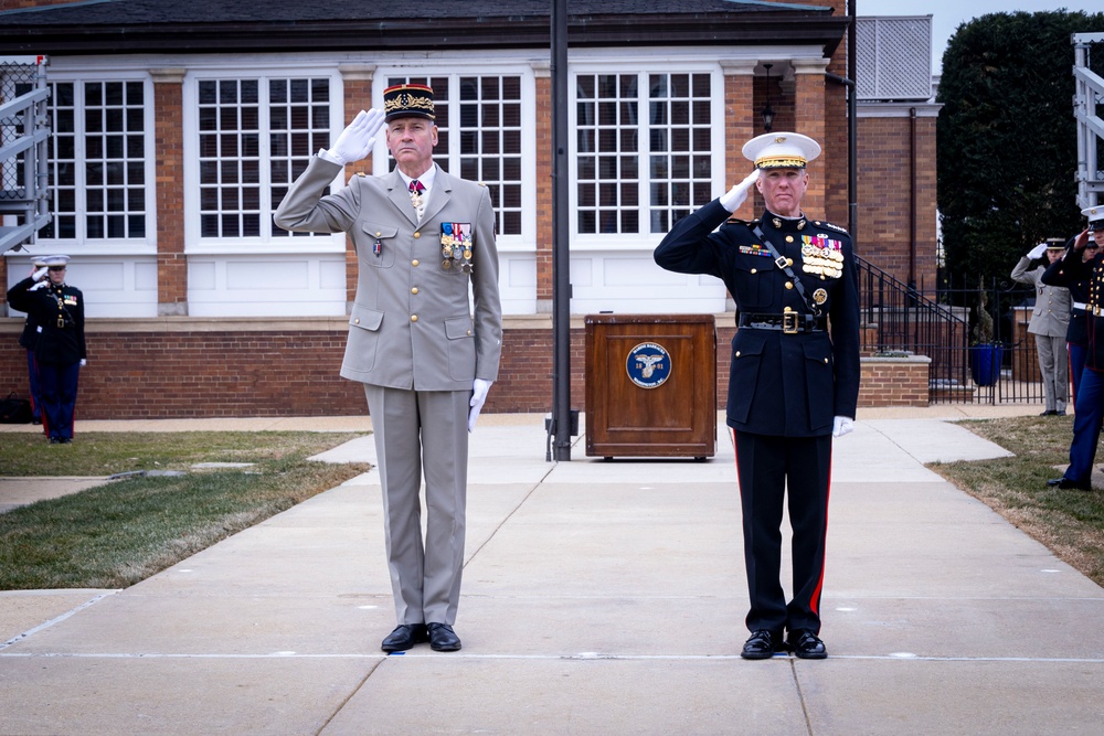 Commandant, Gen. Smith, Hosts a Honors Ceremony in Honor of the French Chief of Staff of the French Army, Gen. Pierre Schill