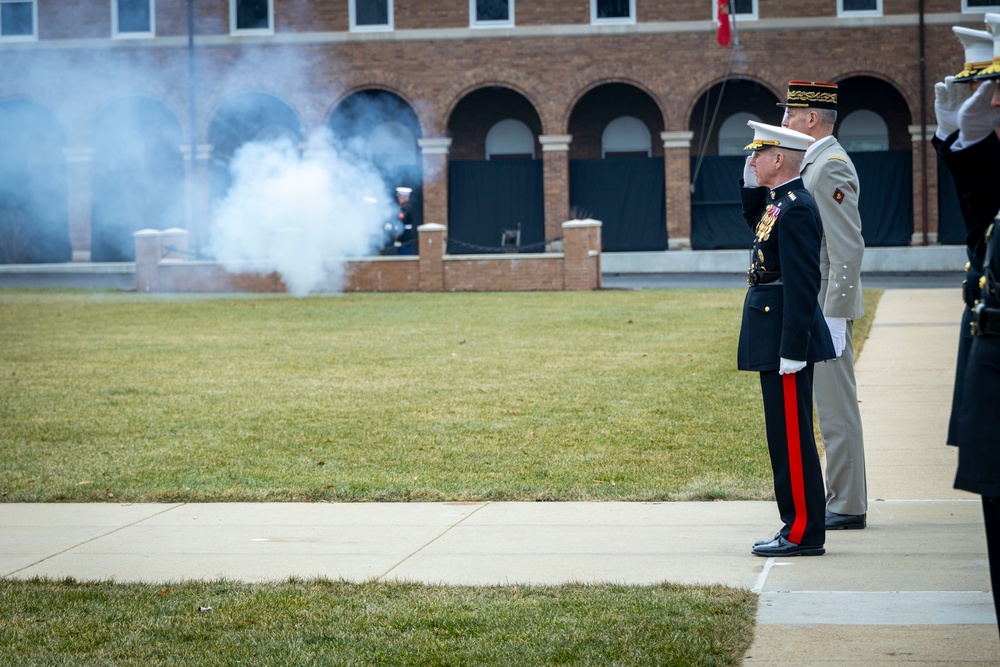 Commandant, Gen. Smith, Hosts a Honors Ceremony in Honor of the French Chief of Staff of the French Army, Gen. Pierre Schill