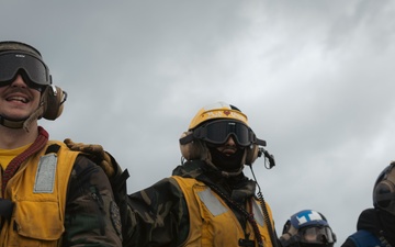 USS Gerald R. Ford (CVN 78) conducts general quarters drill