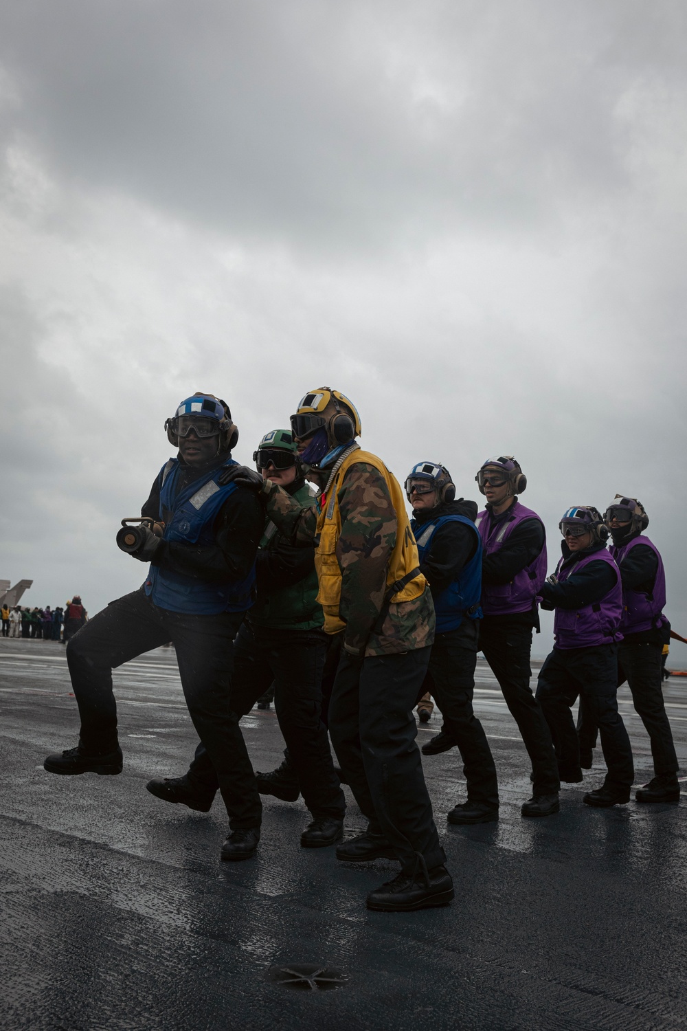 USS Gerald R. Ford (CVN 78) conducts general quarters drill