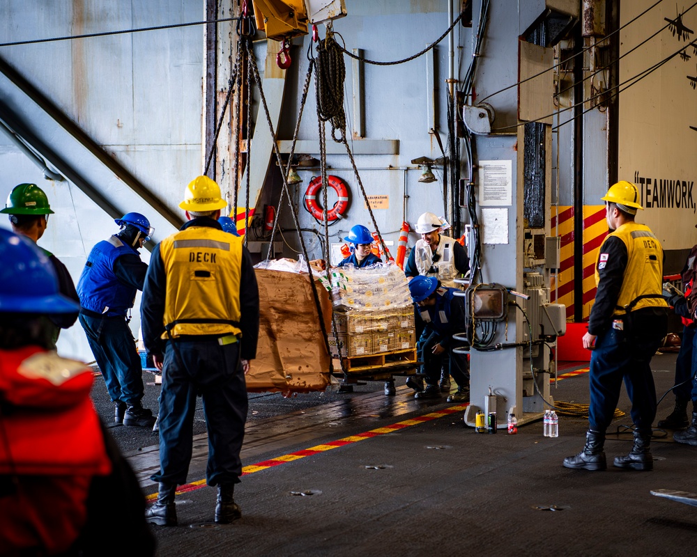 Nimitz Conducts a Replenishment-At-Sea