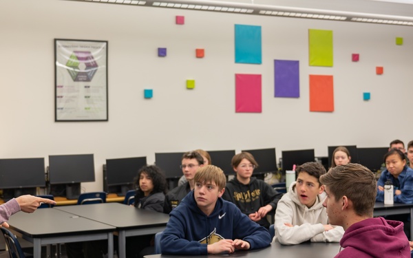 26th Space Agressor Squadron engages students at Air Academy High School