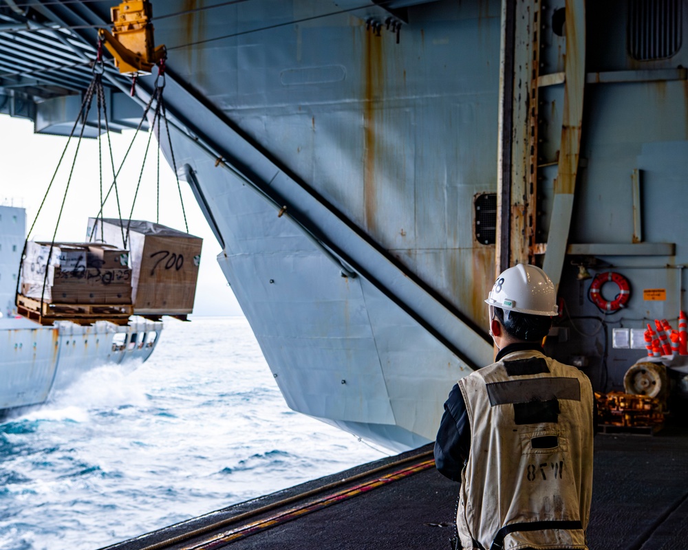 Nimitz Conducts a Replenishment-At-Sea